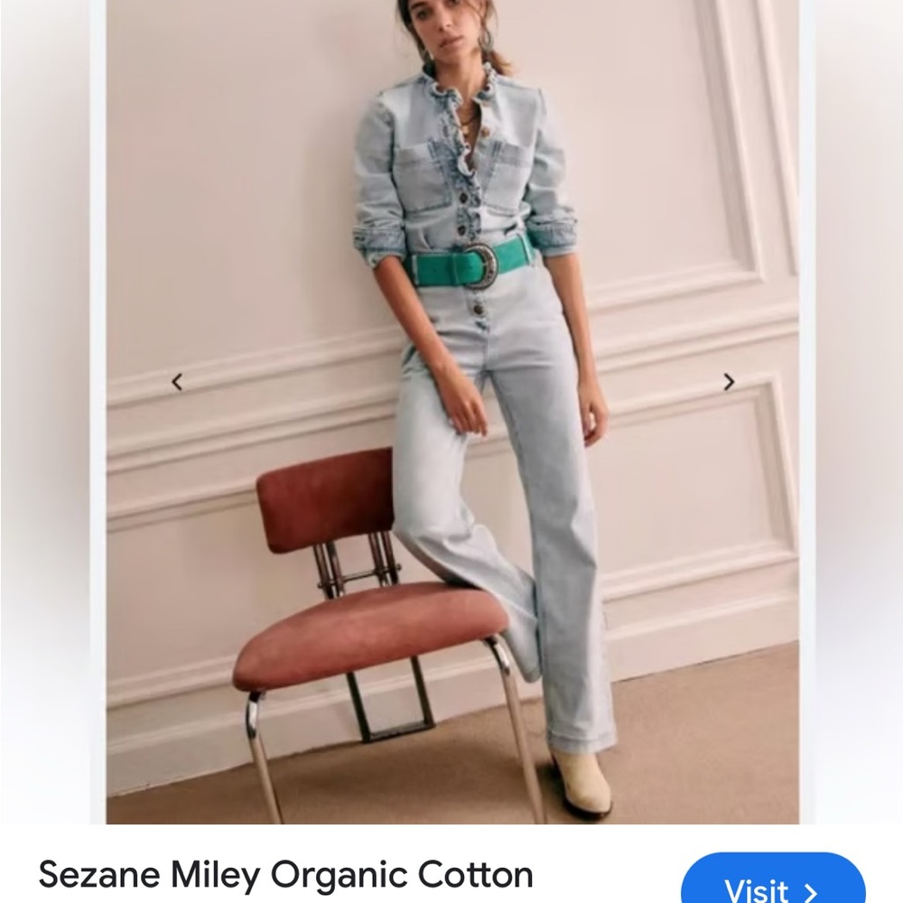 Sezane Miley Denim Overall